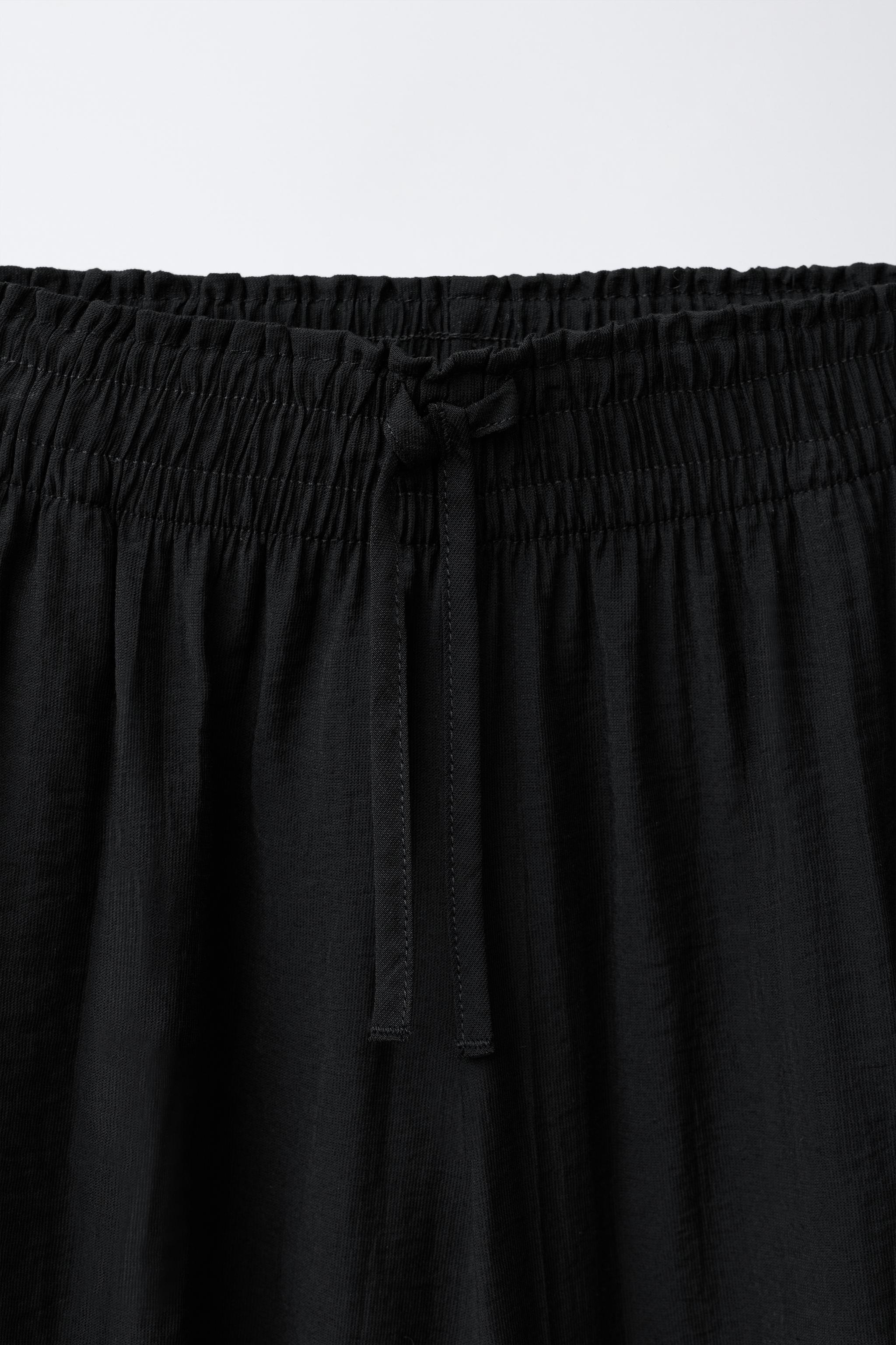 WRINKLE LOOK WIDE LEG PANTS